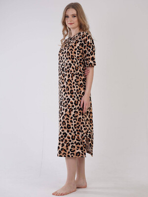 Купить Хлопковая туника с леопардовым принтом VIENETTA 3090274962 в Украина в Lingerie.ua - Одяг для дому та відпочинку, Фото 4