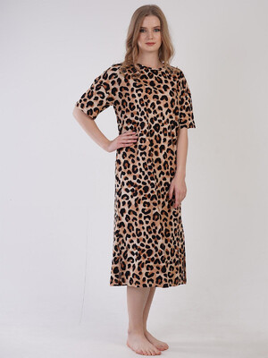 Купить Хлопковая туника с леопардовым принтом VIENETTA 3090274962 в Украина в Lingerie.ua - Одяг для дому та відпочинку, Фото 6