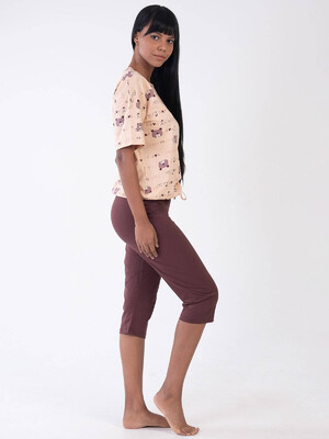 Купить Хлопковый комплект с капри VIENETTA 3090327048 в Украина в Lingerie.ua - Одяг для дому та відпочинку, Фото 4