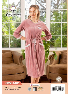 Купить Велюровый женский халат на молнии COCOON О22-1401 в Украина в Lingerie.ua - Одяг для дому та відпочинку, Фото 5