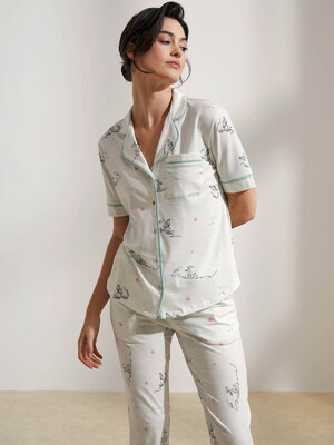 Купить Хлопковая пижама на пуговицах с брюками HAYS 36236 в Украина в Lingerie.ua - Одяг для дому та відпочинку, Фото 3