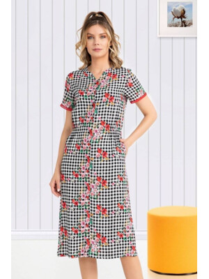 Халат с коротким рукавом на пуговицах COCOON P40391