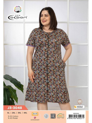 Купить Летний халат большого размера на молнии COCOON J3-3048 в Украина в Lingerie.ua - Одяг для дому та відпочинку, Фото 2