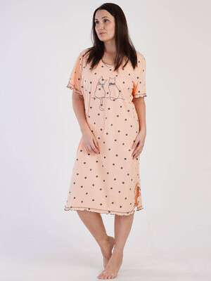 Купить Хлопковая туника большого размера с коротким рукавом VIENETTA 3100751929 в Украина в Lingerie.ua - Одяг для дому та відпочинку, Видео