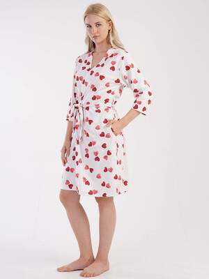 Купить Бавовняний халат у сердечко VIENETTA 3040071853 в Украина в Lingerie.ua - Одяг для дому та відпочинку, Фото 2