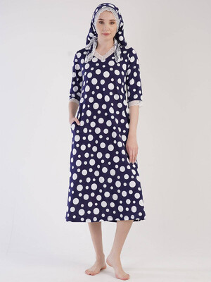 Купить Хлопковая домашняя туника в горох VIENETTA 3030071285 в Украина в Lingerie.ua - Одяг для дому та відпочинку, Фото 4