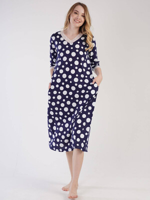 Купить Хлопковая домашняя туника в горох VIENETTA 3030071285 в Украина в Lingerie.ua - Одяг для дому та відпочинку, Фото 5