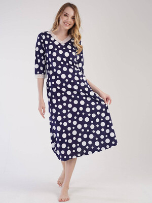 Купить Хлопковая домашняя туника в горох VIENETTA 3030071285 в Украина в Lingerie.ua - Одяг для дому та відпочинку, Фото 6