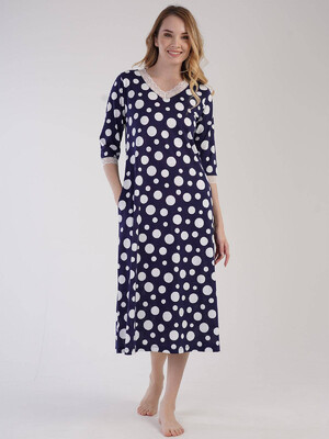 Купить Хлопковая домашняя туника в горох VIENETTA 3030071285 в Украина в Lingerie.ua - Одяг для дому та відпочинку, Фото 8