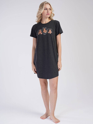 Купить Хлопковая туника с коротким рукавом VIENETTA 3120560000 в Украина в Lingerie.ua - Одяг для дому та відпочинку, Видео