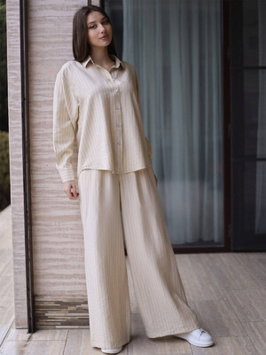 Купить Льняной костюм из рубашки и брюк палаццо LINGERIE 170708 в Украина в Lingerie.ua - Одяг для дому та відпочинку, Фото 5