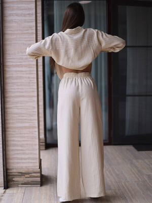 Купить Льняной костюм из рубашки и брюк палаццо LINGERIE 170708 в Украина в Lingerie.ua - Одяг для дому та відпочинку, Фото 6