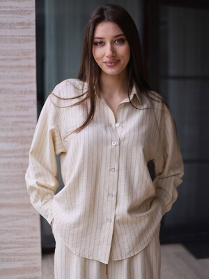 Купить Льняной костюм из рубашки и брюк палаццо LINGERIE 170708 в Украина в Lingerie.ua - Одяг для дому та відпочинку, Фото 7