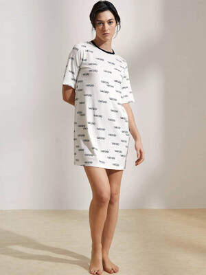 Купить Хлопковая туника свободного покроя с коротким рукавом HAYS 36212 в Украина в Lingerie.ua - Одяг для дому та відпочинку, Фото 1