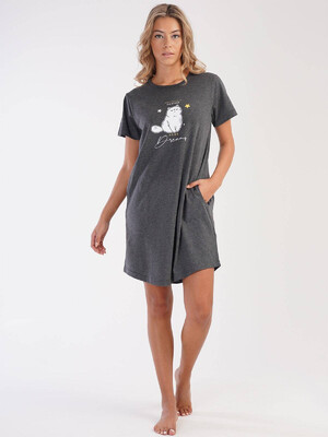 Купить Хлопковая туника с коротким рукавом и карманами VIENETTA 2122430000 в Украина в Lingerie.ua - Одяг для дому та відпочинку, Фото 2