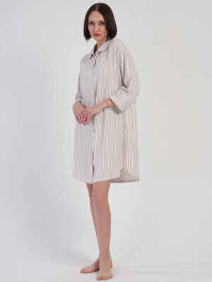 Купить Халат рубашка в полоску на пуговицах VIENETTA PLUS 3114450035 в Украина в Lingerie.ua - Одяг для дому та відпочинку, Фото 9
