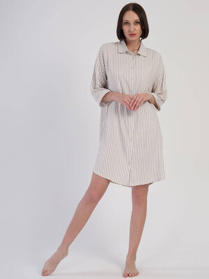 Купить Халат рубашка в полоску на пуговицах VIENETTA PLUS 3114450035 в Украина в Lingerie.ua - Одяг для дому та відпочинку, Фото 7
