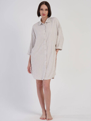 Купить Халат рубашка в полоску на пуговицах VIENETTA PLUS 3114450035 в Украина в Lingerie.ua - Одяг для дому та відпочинку, Фото 3