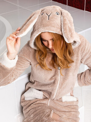 Купить Теплый плюшевый халат на молнии с  ушками COCOON O11-5039 в Украина в Lingerie.ua - Одяг для дому та відпочинку, Фото 3