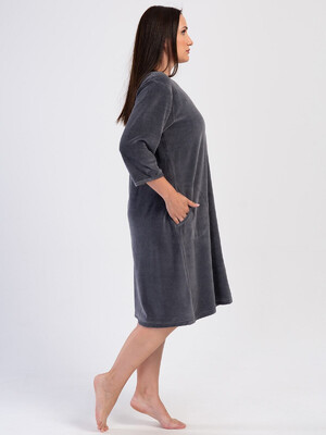 Купить Велюровый халат большого размера на молнии VIENETTA 4031100000 в Украина в Lingerie.ua - Одяг для дому та відпочинку, Фото 4