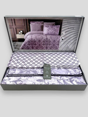 Купить Двуспальный комплект постельного белья IKRA LIFE Saten ALVIN в Украина в Lingerie.ua - Одяг для дому та відпочинку, Фото 1