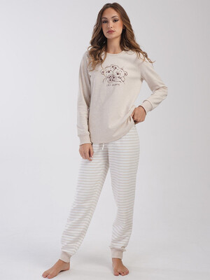 Купить Байковый домашний костюм с длинным рукавом VIENETTA 4030140000 в Украина в Lingerie.ua - Одяг для дому та відпочинку, Видео