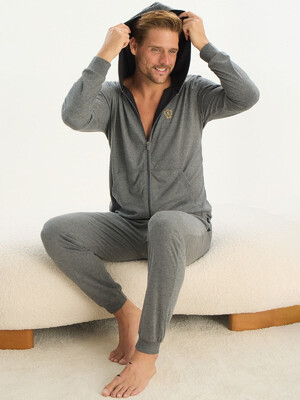 Купить Хлопковый комплект с кофтой на молнии SVMAN 9544 в Украина в Lingerie.ua - Одяг для дому та відпочинку, Фото 4