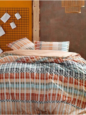 Двуспальный комплект постельного белья из ранфорса с простыней на резинке TAC Luke