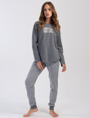 Купить Байковая женская пижама большого размера VIENETTA 4030340000 в Украина в Lingerie.ua - Одяг для дому та відпочинку, Видео