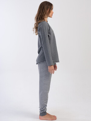 Купить Байковая женская пижама большого размера VIENETTA 4030340000 в Украина в Lingerie.ua - Одяг для дому та відпочинку, Фото 4