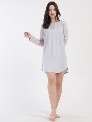 Купить Хлопковая туника с длинным рукавом VIENETTA 4032334257 в Украина в Lingerie.ua - Одяг для дому та відпочинку, Фото 2