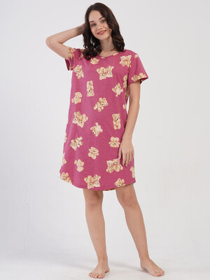 Купить Хлопковая домашняя туника с коротким рукавом VIENETTA 4084740613 в Украина в Lingerie.ua - Одяг для дому та відпочинку, Фото 2