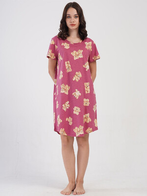 Купить Хлопковая домашняя туника с коротким рукавом VIENETTA 4084740613 в Украина в Lingerie.ua - Одяг для дому та відпочинку, Фото 4