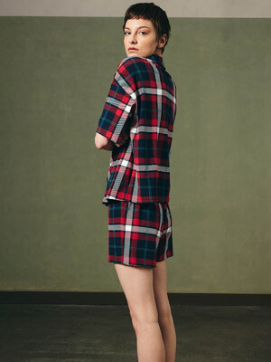 Купить Классическая пижама в клетку с шортами HAYS 40327 в Украина в Lingerie.ua - Одяг для дому та відпочинку, Фото 3