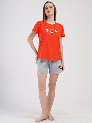 Хлопковый комплект женский из футболки и шорт VIENETTA 4084070000