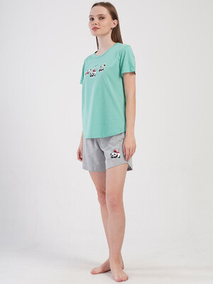 Купить Бавовняний комплект жіночий з футболки та шортів VIENETTA 4084070000 в Украина в Lingerie.ua - Одяг для дому та відпочинку, Фото 2