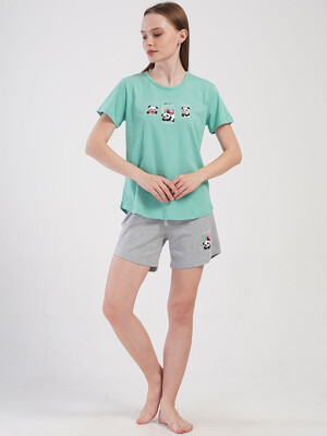 Купить Бавовняний комплект жіночий з футболки та шортів VIENETTA 4084070000 в Украина в Lingerie.ua - Одяг для дому та відпочинку, Фото 3