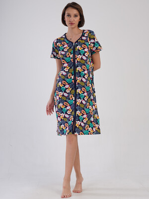 Купить Хлопковый халат женский на молнии VIENETTA 4083028286 в Украина в Lingerie.ua - Одяг для дому та відпочинку, Фото 3