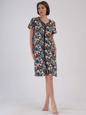 Купить Хлопковый халат женский на молнии VIENETTA 4083028286 в Украина в Lingerie.ua - Одяг для дому та відпочинку, Фото 5