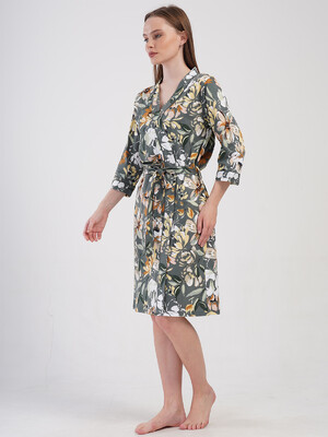 Купить Бавовняний халат жіночий на запах VIENETTA 4080160171 в Украина в Lingerie.ua - Одяг для дому та відпочинку, Фото 4