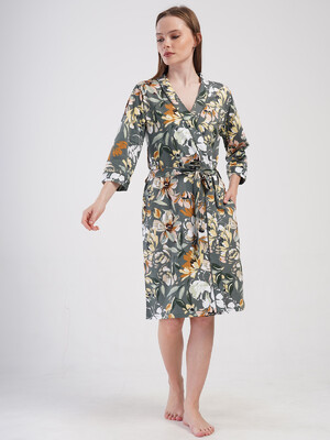 Купить Бавовняний халат жіночий на запах VIENETTA 4080160171 в Украина в Lingerie.ua - Одяг для дому та відпочинку, Фото 7