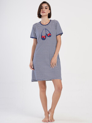 Купить Хлопковая туника большого размера с коротким рукавом VIENETTA 4070201913 в Украина в Lingerie.ua - Одяг для дому та відпочинку, Видео