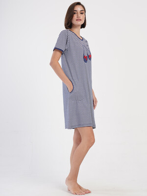 Купить Хлопковая туника большого размера с коротким рукавом VIENETTA 4070201913 в Украина в Lingerie.ua - Одяг для дому та відпочинку, Фото 6