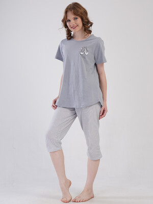 Купить Бавовняний літній комплект великого розміру з капрі VIENETTA 4080262838 в Украина