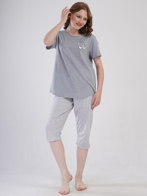 Купить Хлопковый летний комплект большого размера с капри VIENETTA 4080262838 в Украина в Lingerie.ua - Одяг для дому та відпочинку, Фото 10