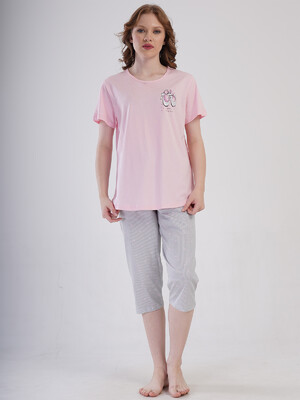 Купить Хлопковый летний комплект большого размера с капри VIENETTA 4080262838 в Украина в Lingerie.ua - Одяг для дому та відпочинку, Фото 5