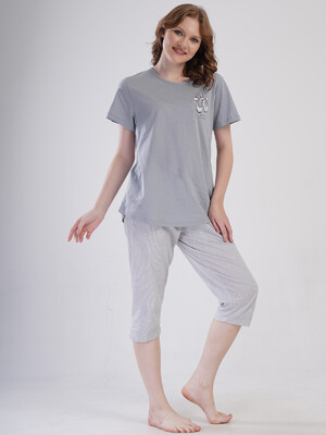 Купить Хлопковый летний комплект большого размера с капри VIENETTA 4080262838 в Украина в Lingerie.ua - Одяг для дому та відпочинку, Фото 13