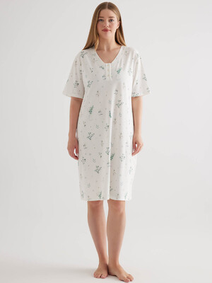 Купить Хлопковая ночная сорочка большого размера с коротким рукавом HAYS 50190 в Украина в Lingerie.ua - Одяг для дому та відпочинку, Фото 1