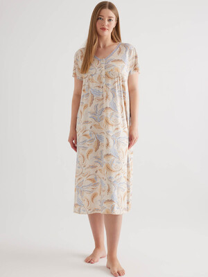 Купить Бавовняна нічна сорочка великого розміру з коротким рукавом HAYS 50487 в Украина