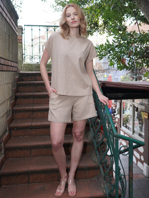 Купить Хлопковый летний костюм из футболки и шорт VIENETTA PLUS 4100650000 в Украина в Lingerie.ua - Одяг для дому та відпочинку, Фото 1